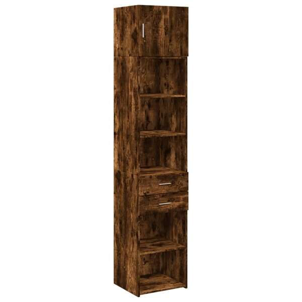 vidaXL Armoire de rangement mince chêne fumé 45x42 5x225 cm