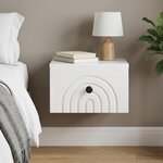 vidaXL Cabinet de chevet mural Blanc brillant 33 x 34 5 x 20 cm