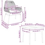 vidaXL Ensemble à manger de jardin et coussins 5 Pièces noir rotin verre