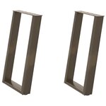 vidaXL Pieds de table à manger en U 2 pièces Acier naturel 50 x (72-73) cm Acier