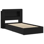 vidaXL Cadre de lit avec rangement Noir 90 x 190 cm Bois d'ingénierie