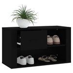 vidaXL Armoire à chaussures Noir 80x35x45 cm Bois d'ingénierie