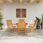 Ensemble de salle à manger de jardin 5 pièces - Bois d'acacia solide