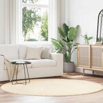 vidaXL Tapis Shaggy à poils longs NAVARRA crème 200x200 cm polyester