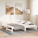 vidaXL Lit coulissant sans matelas blanc 90x190 cm