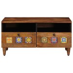 vidaXL Meuble TV Noyer 70 x 33 x 46 cm Bois de mangue massif