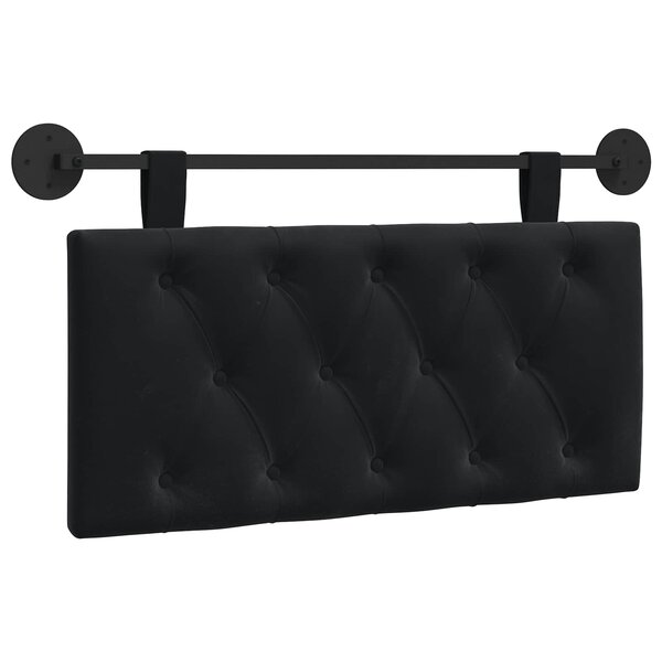 vidaXL Tête de lit suspendue Avec lumière LED Noir Velours