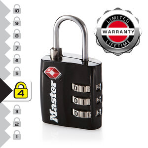 4680EURDBLK Cadenas à Combinaison TSA Noir 5 5 x 3 x 2 6 cm