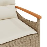 vidaXL Banc de jardin avec coussins 116x62 5x74cm beige résine tressée