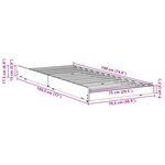 vidaXL Cadre de lit Blanc Bois de pin 75 x 190 cm Pliable Cadre de lit