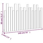 vidaXL Tête de lit murale 140x3x80 cm Bois massif de pin