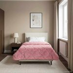 vidaXL Duvet d'hiver Rose 140 x 220 cm Microfibre et polaire Teddy
