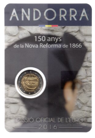 Pièce de monnaie 2 euro commémorative Andorre 2016 BU – Réforme de 1866