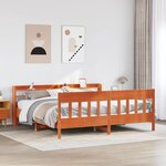 vidaXL Cadre de lit sans matelas cire marron 200x200cm bois pin massif