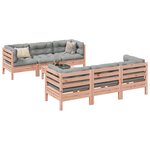 vidaXL Salon de jardin 7 Pièces et coussins bois massif sapin de douglas