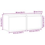 vidaXL Armoires murales 2 Pièces Blanc 45x30x35 cm Bois de pin massif