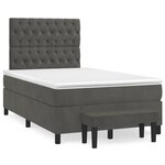 vidaXL Sommier à lattes de lit et matelas gris foncé 120x190cm velours
