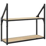 vidaXL Étagère murale à 2 niveaux Chêne Sonoma 60 x 21 x 51 cm Bois d'ingénierie