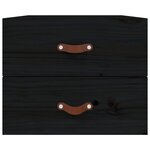 vidaXL Table de chevet murale Noir 50x36x40 cm
