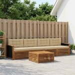 vidaXL Ensemble de canapés d'extérieur 5 Pièces Naturel et Beige