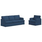 vidaXL Ensemble de Canapés 2 pc Bleu tissu