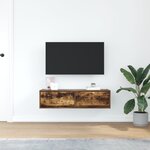 Meuble TV vidaXL Chêne Fumé 100x31x25 5 cm Bois d'ingénierie