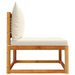 vidaXL Canapé de jardin sans accoudoirs avec coussins en bois d'acacia et rotin