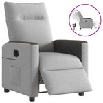 vidaXL Fauteuil inclinable électrique gris nuage tissu