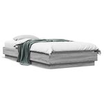 vidaXL Cadre de lit avec lumières LED sonoma gris 100x200 cm