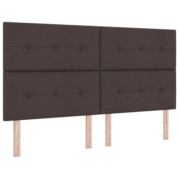 vidaXL Lit à ressorts avec matelas Marron foncé 180 x 200 cm tissu