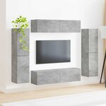 vidaXL Ensemble meuble TV 8 Pièces Gris béton Bois d'ingénierie