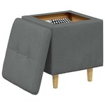 vidaXL Ottoman avec rangement Gris foncé 40 x 40 x 45 cm tissu