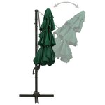vidaXL Parasol de jardin à 4 niveaux avec mât en aluminium vert 3x3 m