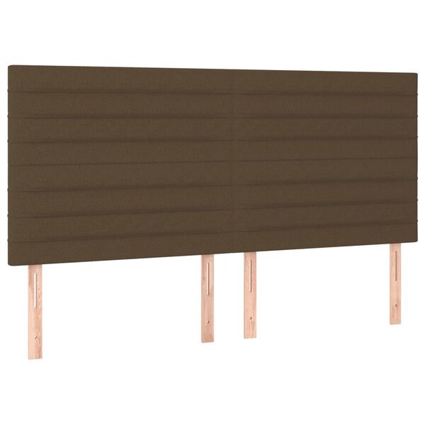 vidaXL Têtes de lit 4 Pièces Marron Foncé 80x5x78/88 cm Tissu