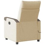 vidaXL Fauteuil inclinable de massage électrique crème tissu