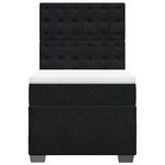 vidaXL Sommier à lattes de lit et matelas Noir 80x200 cm Velours