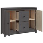 vidaXL Buffet Gris 100x35x74 cm Bois massif de pin