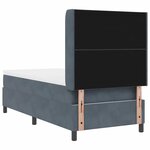 vidaXL Lit à Ressorts avec Matelas LED Gris foncé 100 x 200 cm Velours