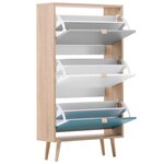 Finori Armoire à chaussures C-uba 42 Chêne Sonoma et tricolore