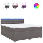 vidaXL Sommier à lattes de lit avec matelas Gris 180x200 cm Similicuir