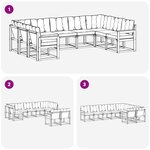 vidaXL Ensemble de canapés d'extérieur 9 Pièces Blanc et gris clair