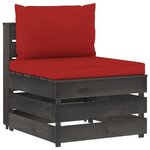 Vidaxl salon de jardin 6 pièces avec coussins bois imprégné de gris
