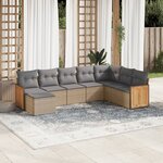 vidaXL Salon de jardin avec coussins 8 Pièces beige résine tressée