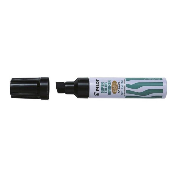 Marqueur Permanent SCA-6600 Corps Métal Pointe Biseau Extra large Noir x 12 PILOT
