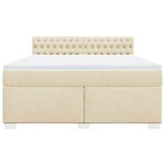 vidaXL Sommier à lattes de lit avec matelas Crème 180x200 cm Tissu