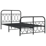 vidaXL Cadre de lit métal sans matelas avec pied de lit noir 120x190cm