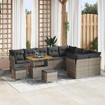 vidaXL Ensemble de canapé de jardin 12 Pièces Gris 90 x 55 x 71 cm