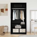 vidaXL Armoire Chêne noir 100 x 50 x 200 cm Bois d'ingénierie