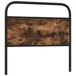 vidaXL Tête de lit chêne fumé 90 cm acier et bois d'ingénierie