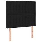 vidaXL Sommier à lattes de lit et matelas et LED Noir 90x200 cm Tissu